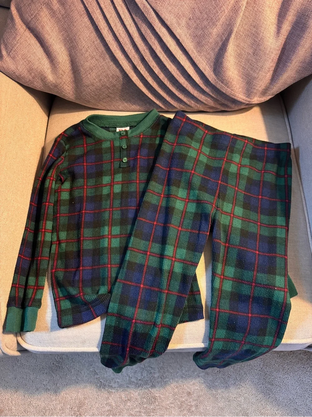 Kids’ Holiday Plaid Thermal Pajama Set